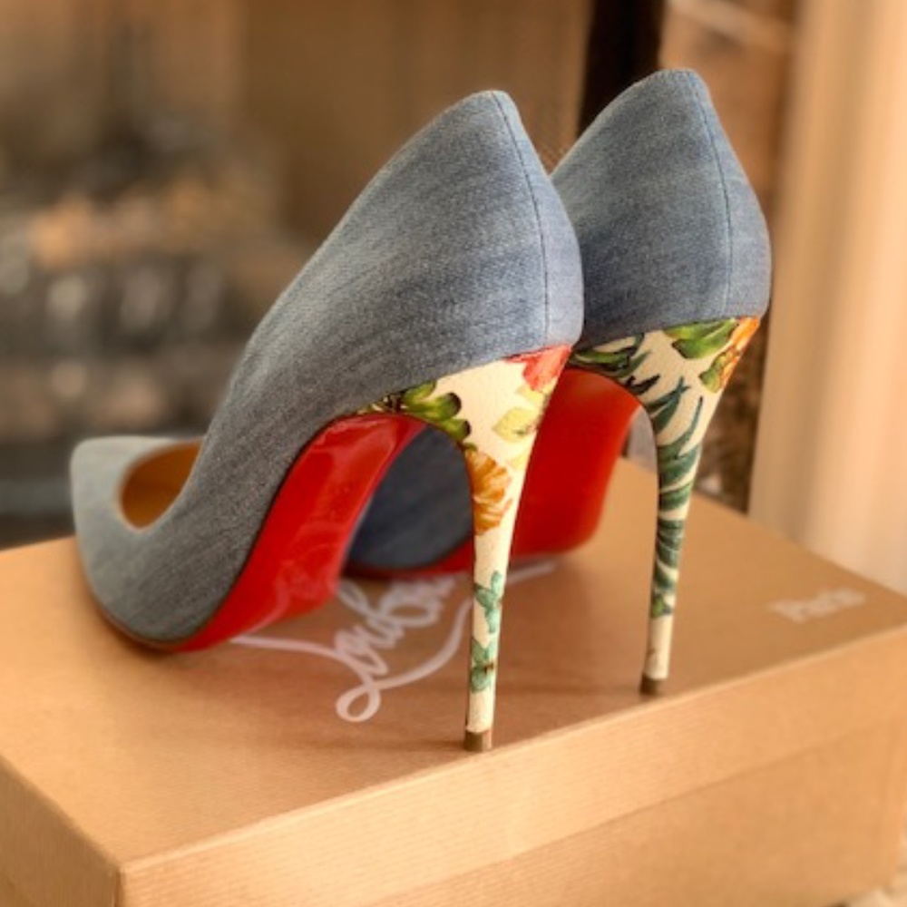 Christian Louboutin Pigalle Follies 100 Denim - Picture 4 of 12